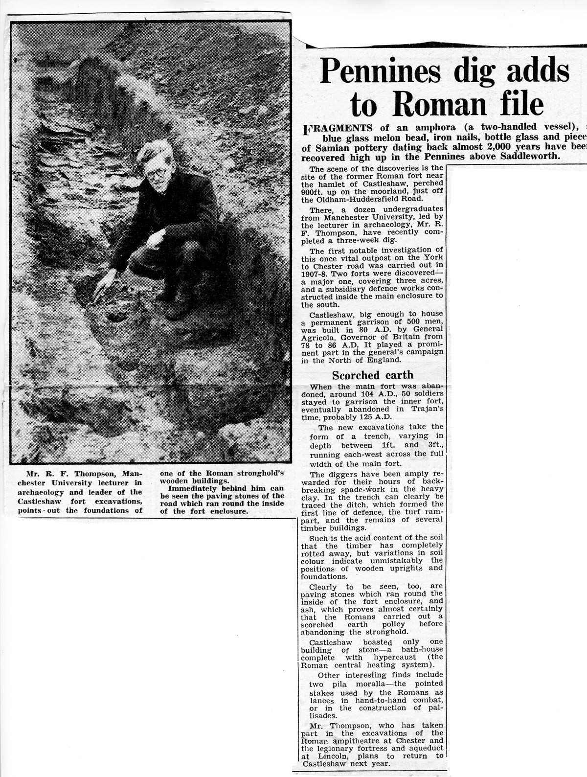 F H Thompson Newspaper article